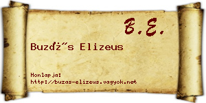Buzás Elizeus névjegykártya